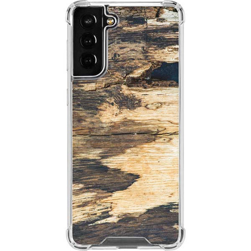 Blue Resin Wood Galaxy S21 FE Clear Case